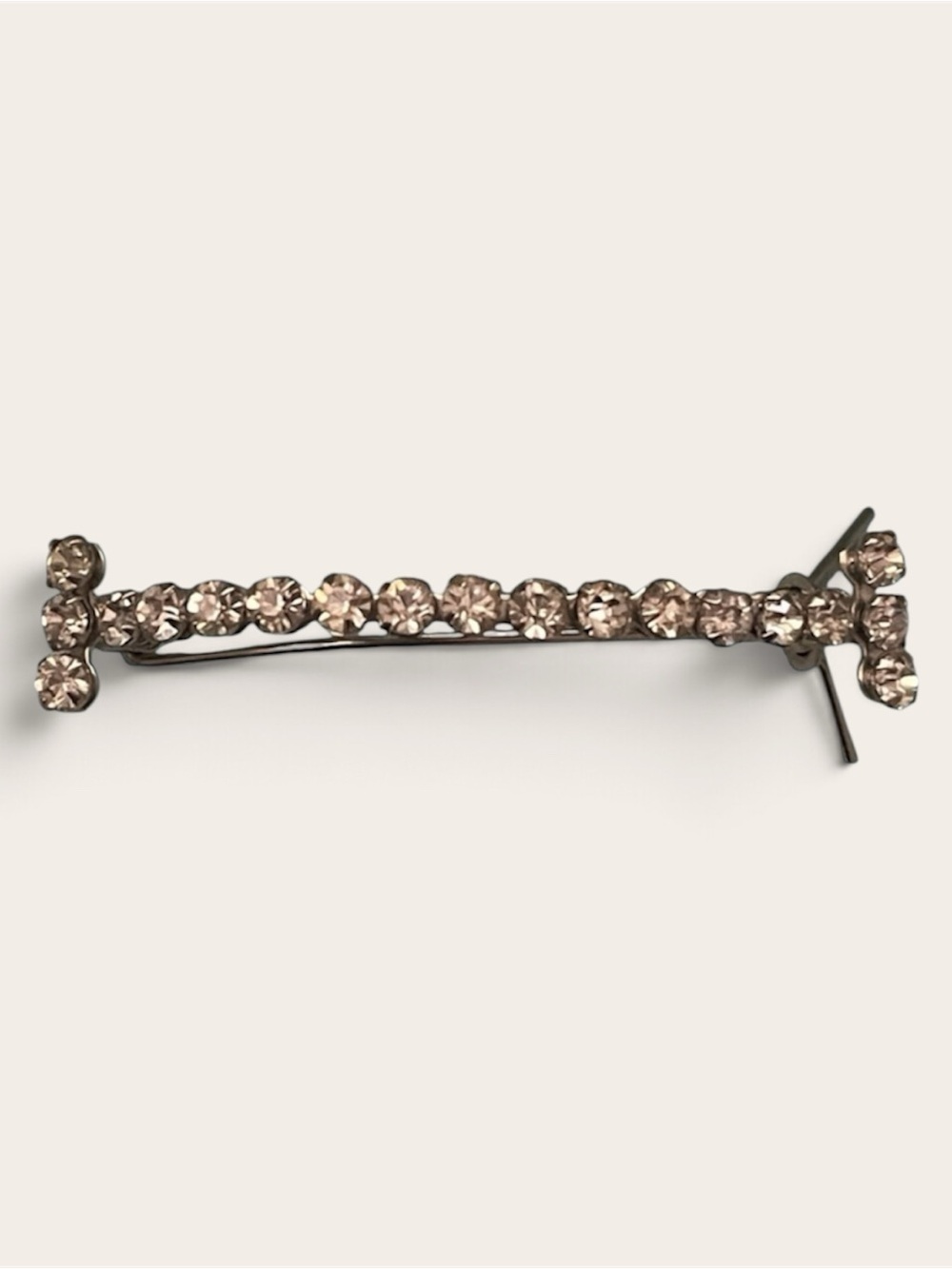 Crystal Rhinestone Barrette Hair Clip - Clear/Silver